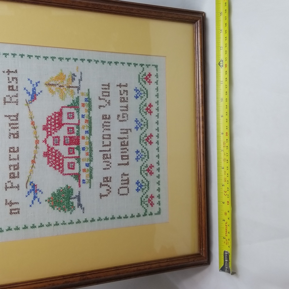 Vintage Cross-Stitch Framed & Matted - Picture 4 of 16